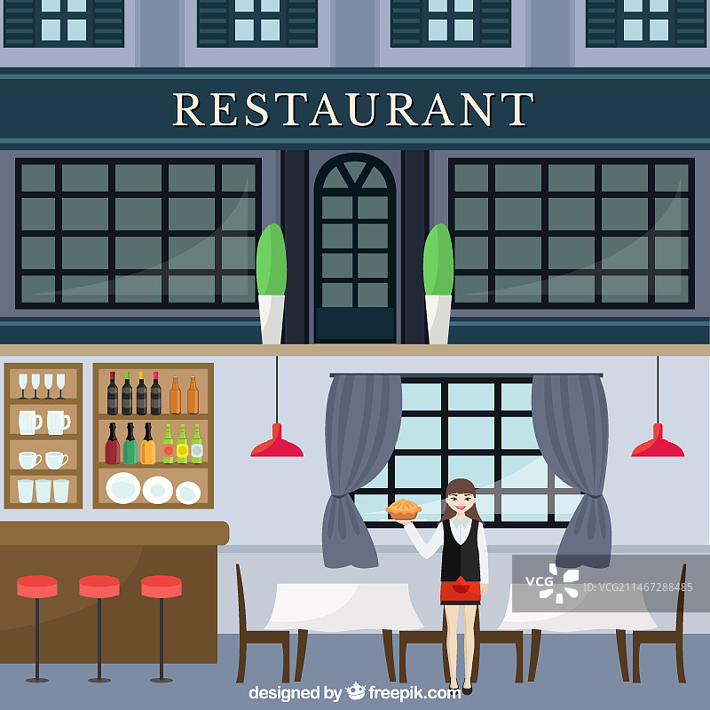 扁平风格餐厅图片素材