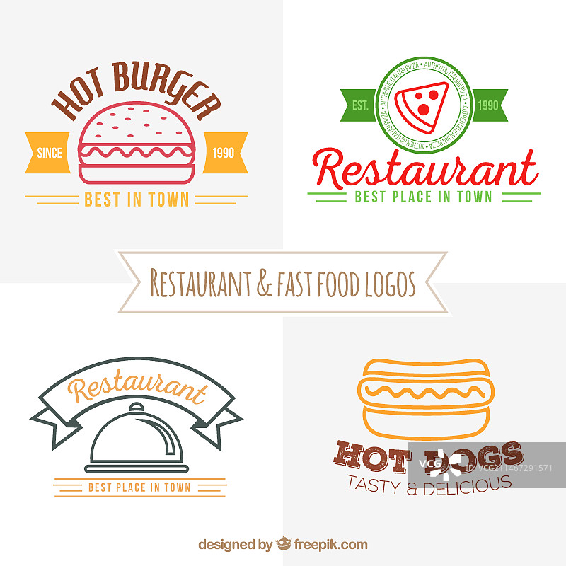 餐厅和快餐店标志图片素材