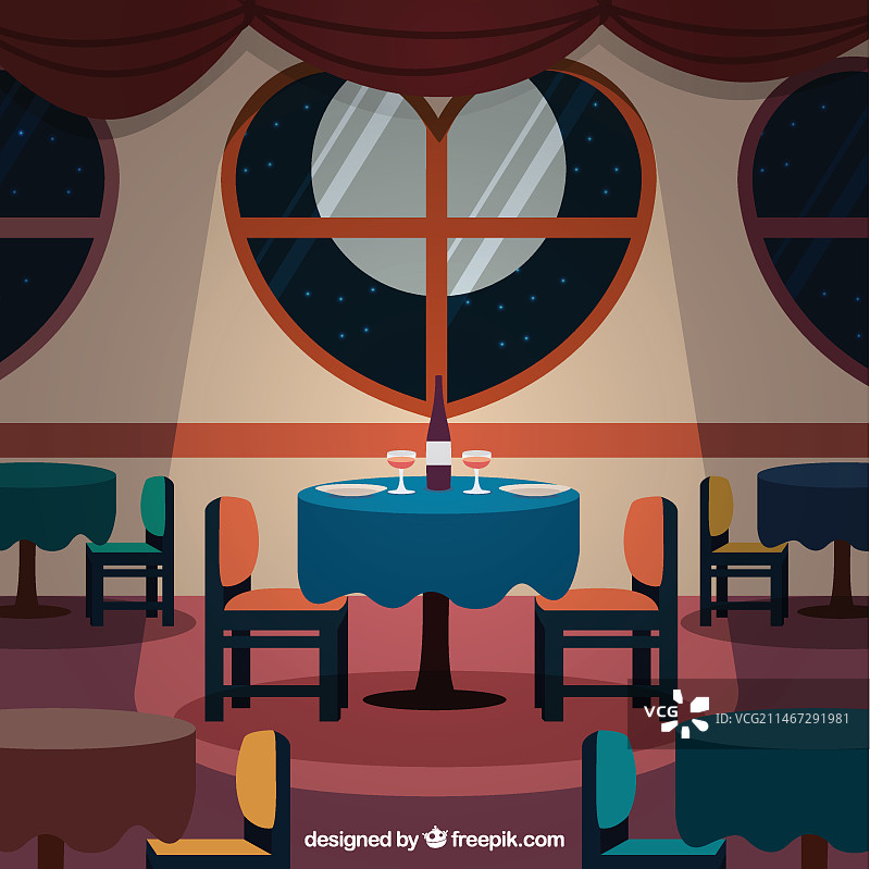 优雅的餐厅室内设计图片素材