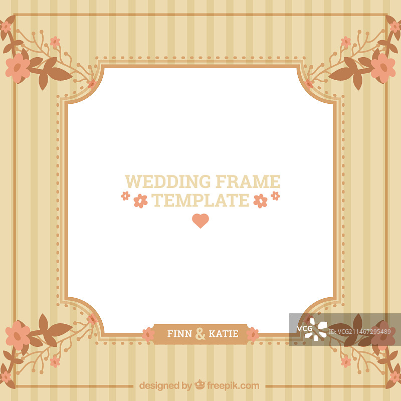 复古婚礼相框模板图片素材