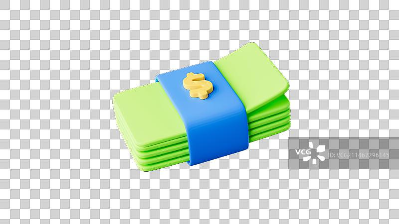 三维渲染的卡通钱包银行卡硬币和手机支付图片素材