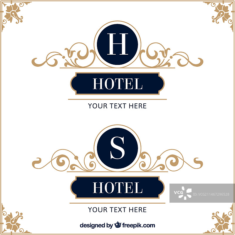 优雅的酒店Logo模板图片素材