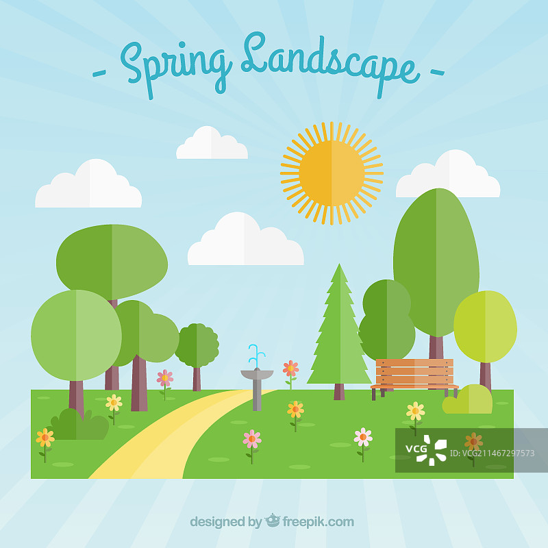 扁平公园背景图片素材