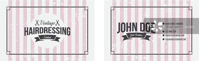 复古美发卡片图片素材