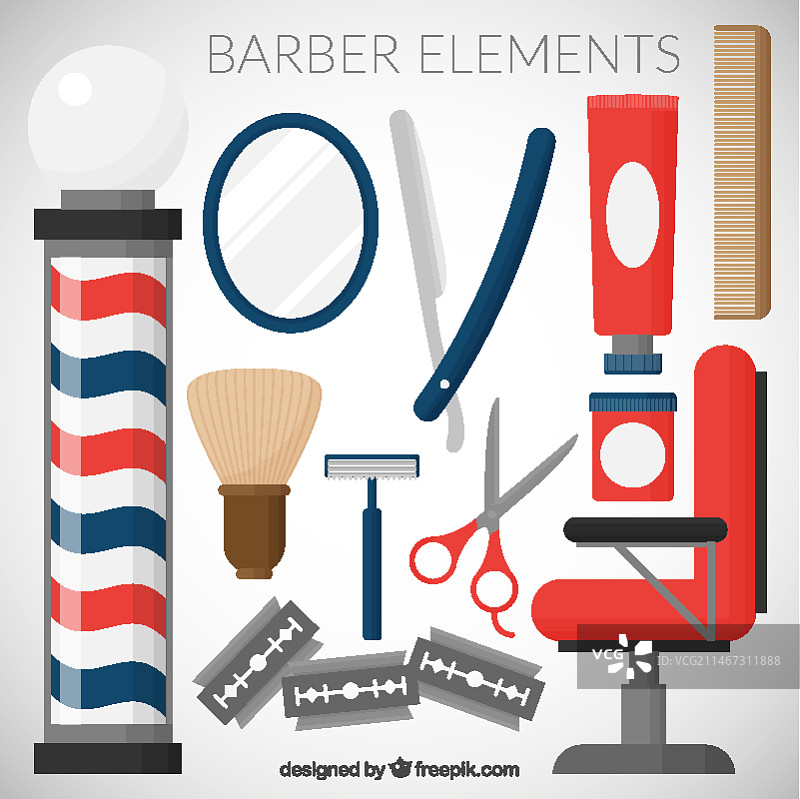理发元素合集图片素材