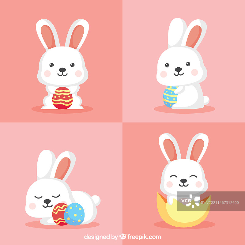 有趣的兔子组合图片素材