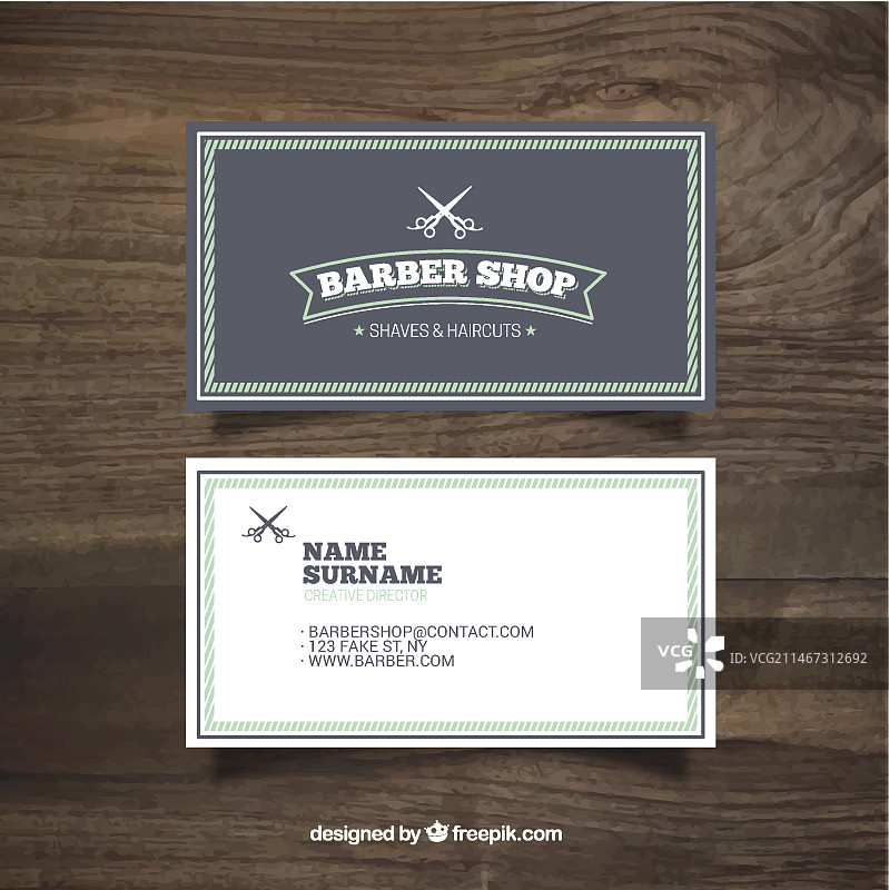 复古理发店卡片图片素材