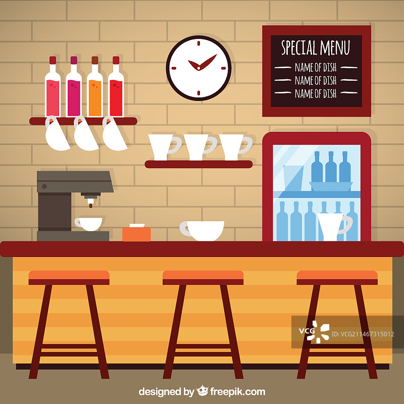 扁平风格咖啡店图片素材