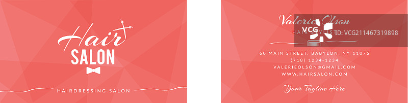 粉色美发沙龙卡片图片素材