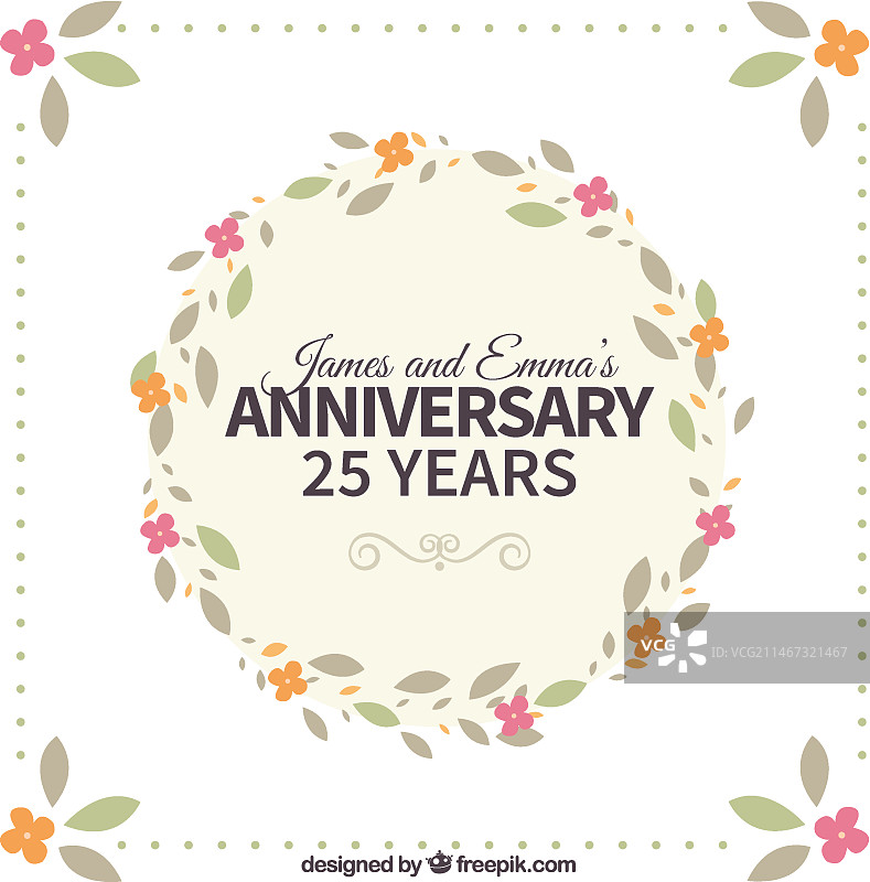 二十五周年花环图片素材