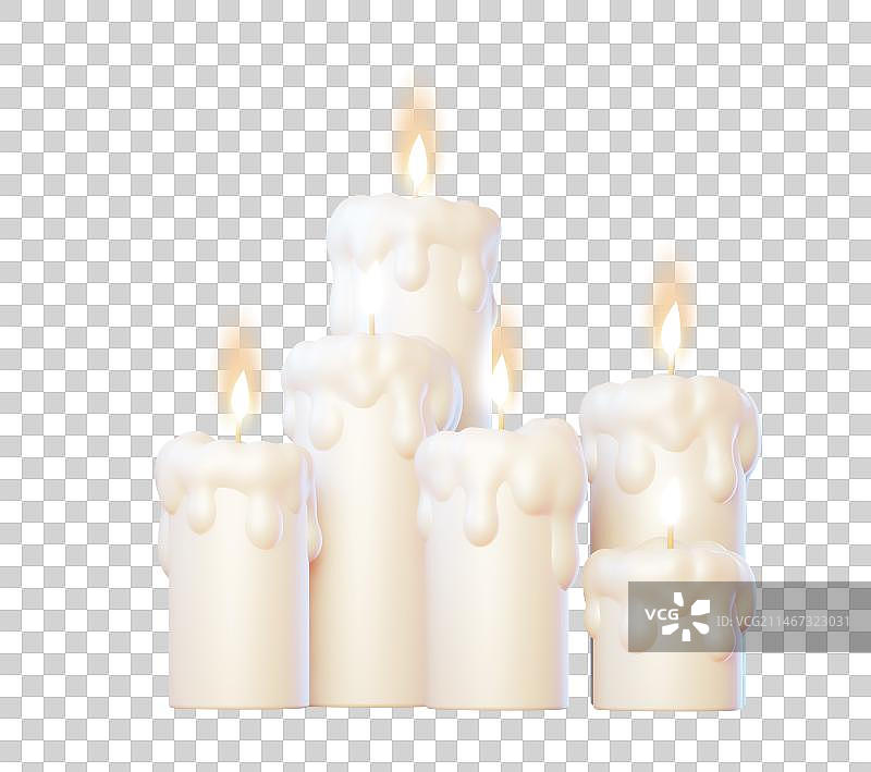 3d渲染的蜡烛图片素材