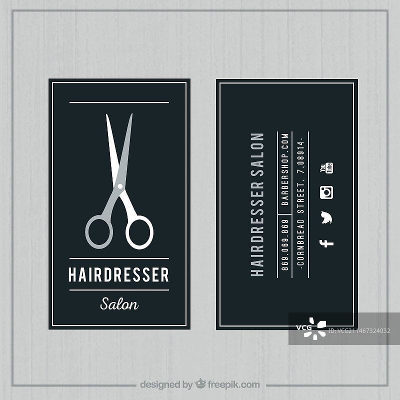 深色美发沙龙卡片图片素材