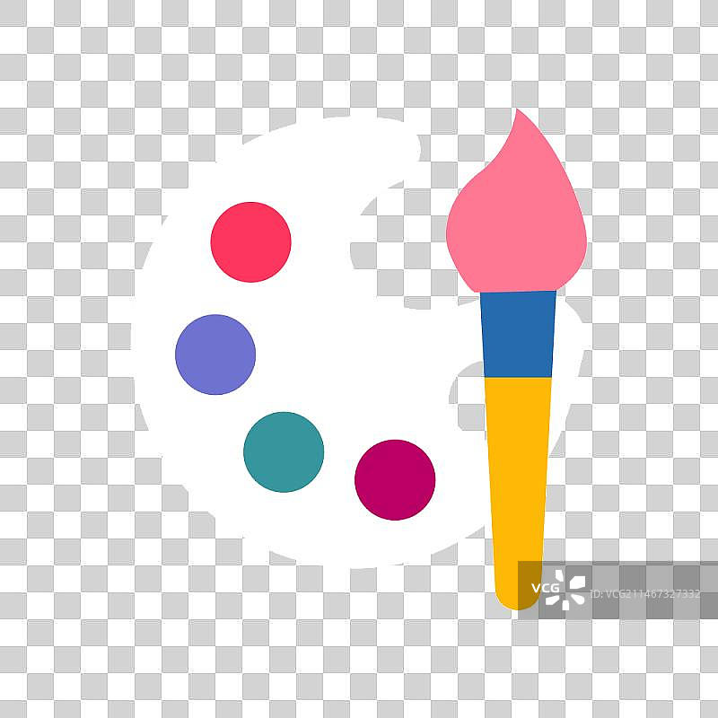 彩色颜料调色板画笔美术画材免扣素材矢量图图片素材