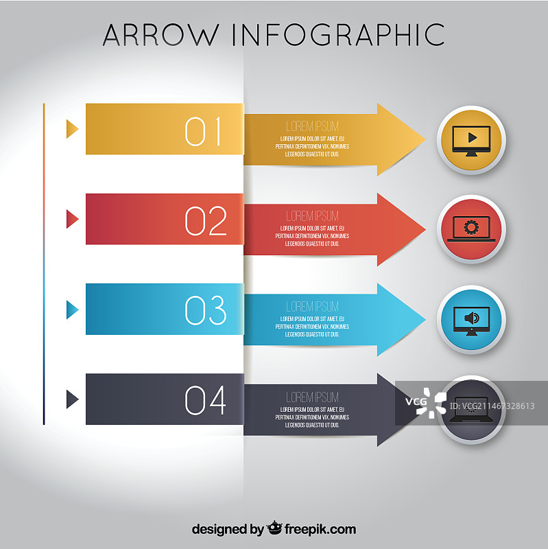 带有图标的箭头信息图图片素材
