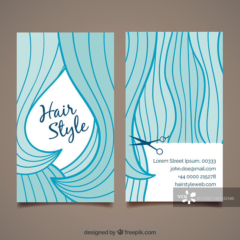 有趣的长发造型美发卡图片素材