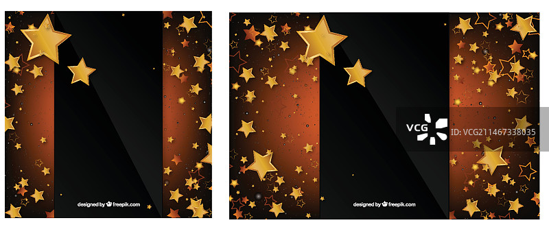 金色星星点缀的棕黑色背景图片素材