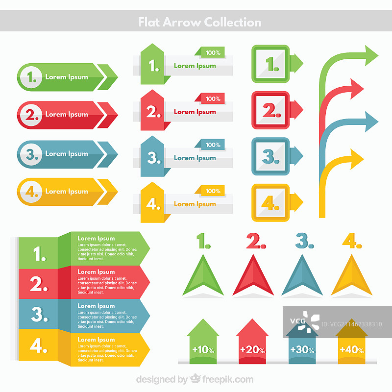 丰富多彩的信息图表元素图片素材