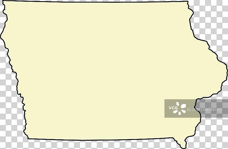 美国艾奥瓦州地图形状图片素材