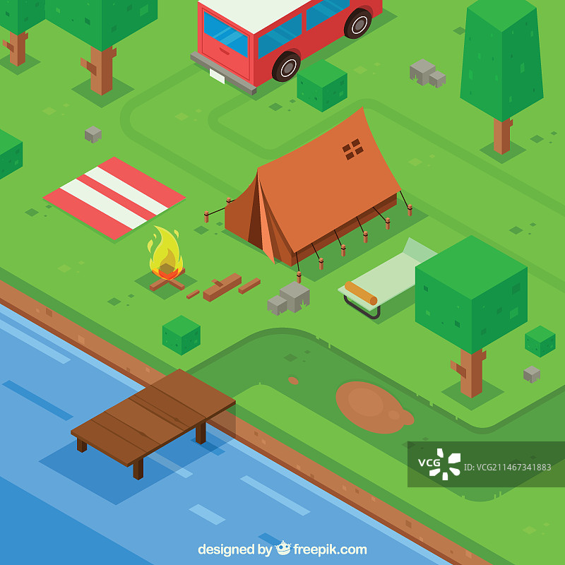 3D露营地图片素材
