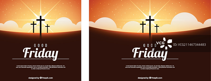 日落背景下的十字架图片素材