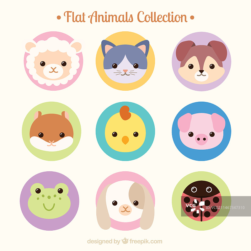 手绘可爱动物头像图片素材