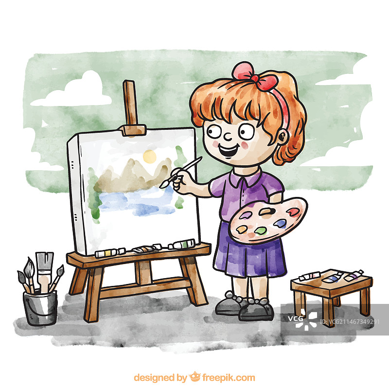 使用艺术工具的油漆匠图片素材