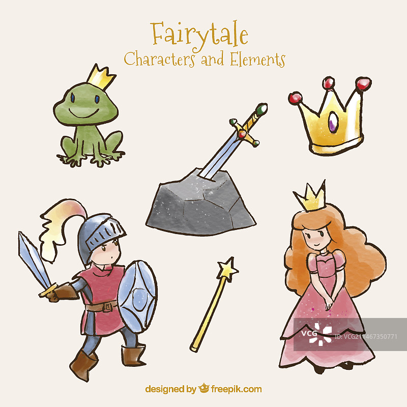 手绘可爱童话角色图片素材