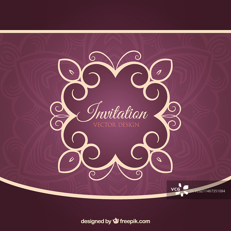 复古花卉邀请函图片素材