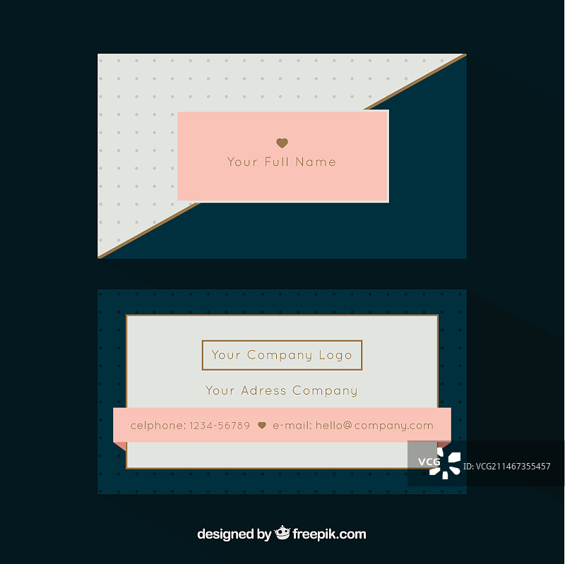 带圆点的典雅名片图片素材