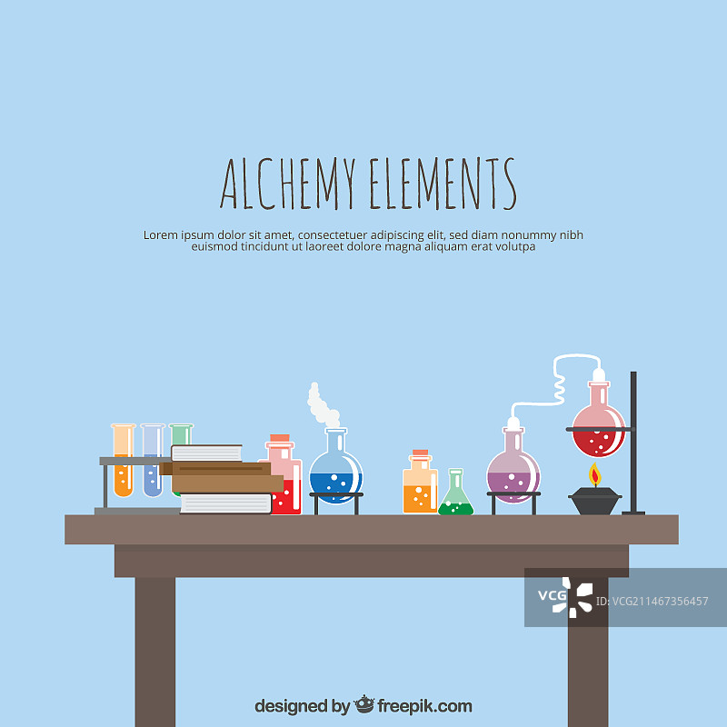 具有炼金术元素的实验室图片素材