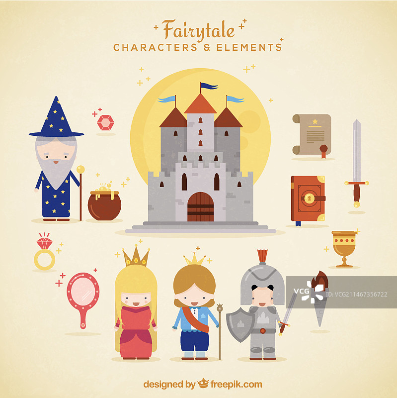 可爱的奇幻角色和元素图片素材