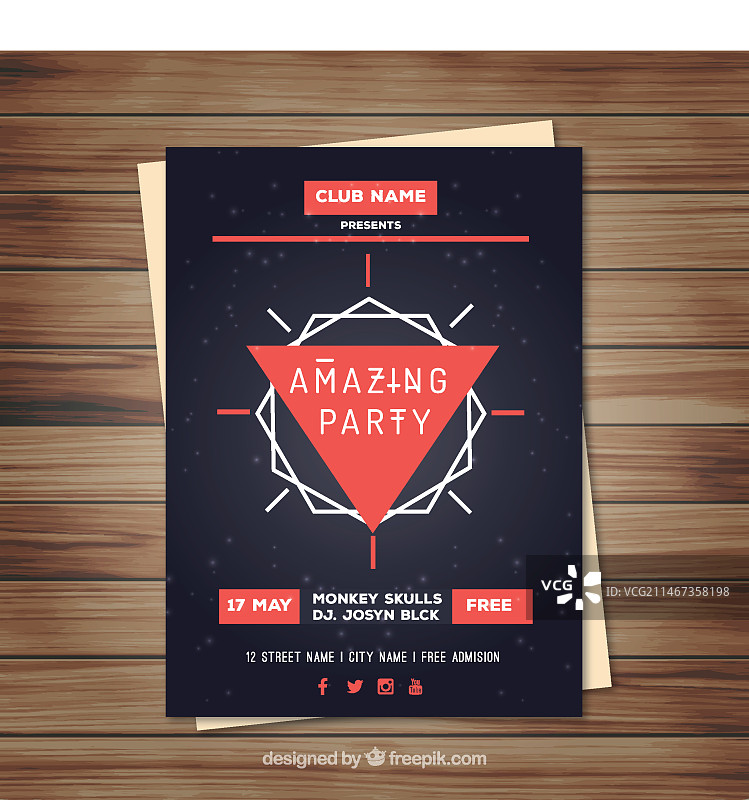 音乐活动多边形海报图片素材