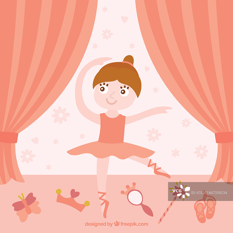 芭蕾舞者在舞台上跳舞图片素材