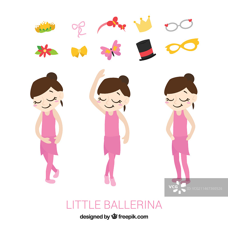 佩戴饰品的美丽芭蕾舞女演员图片素材