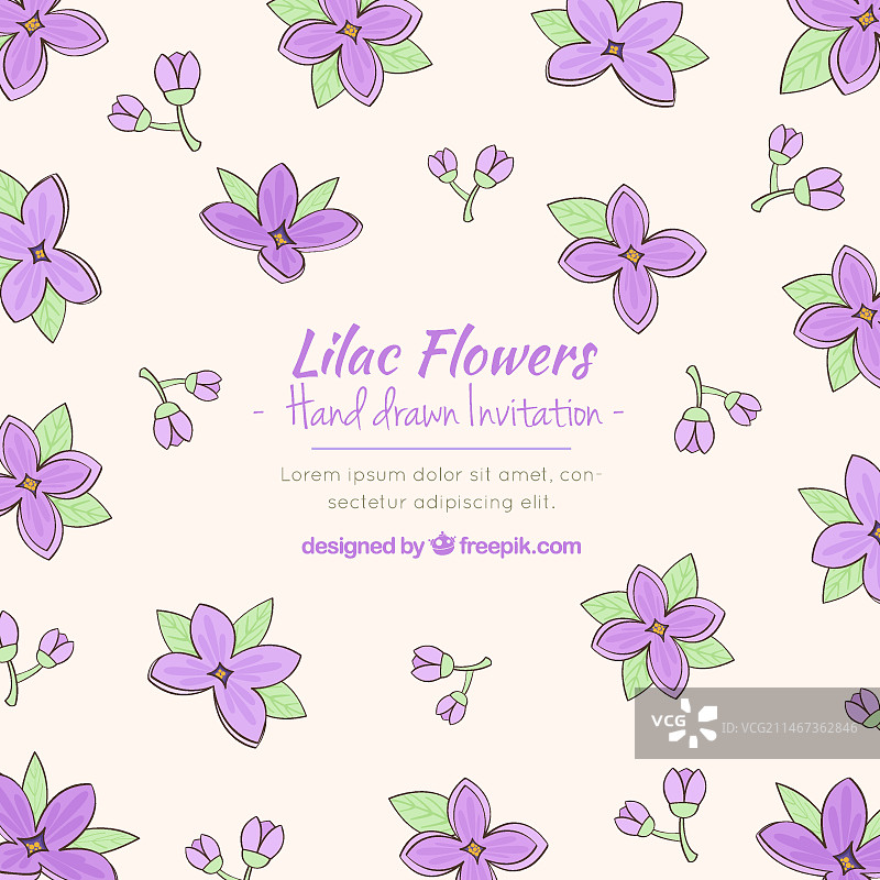 精致淡紫色花卉邀请函图片素材