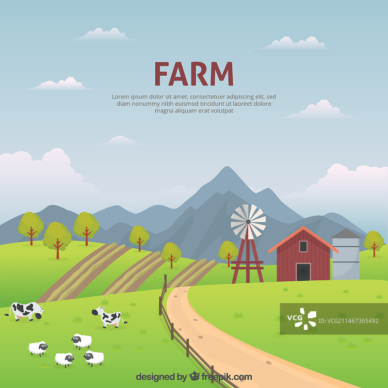 宁静的农场景观图片素材