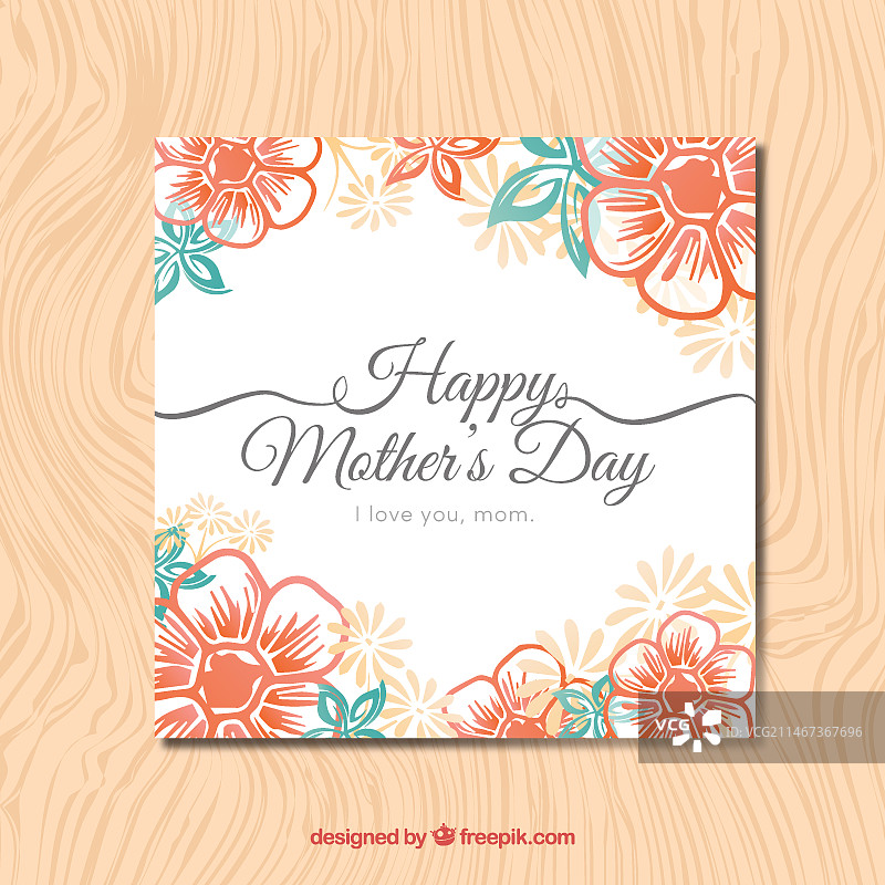 母亲节快乐花卉贺卡图片素材