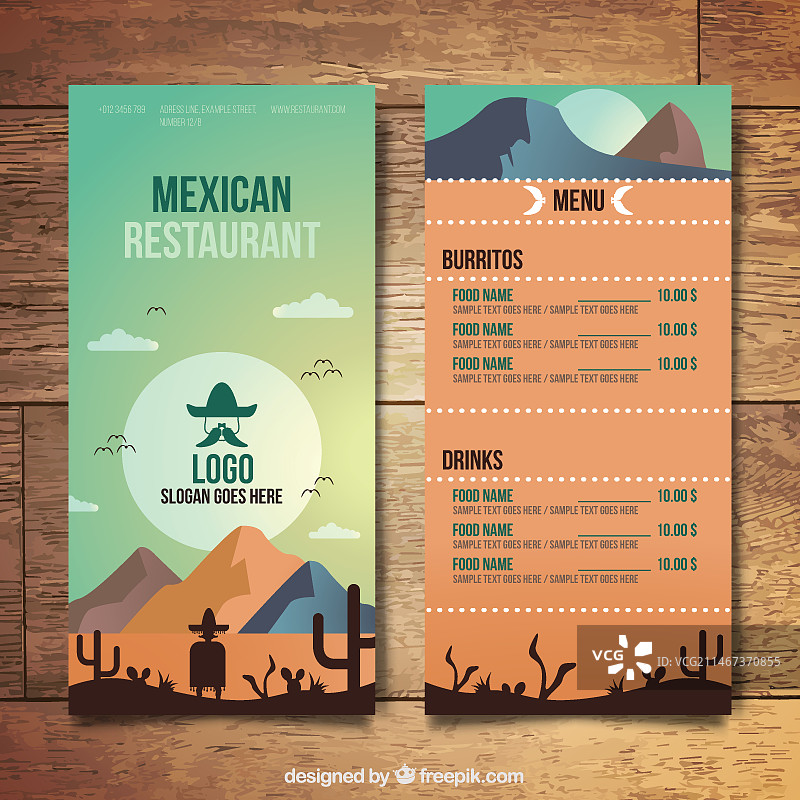 沙漠中的精美墨西哥菜单图片素材