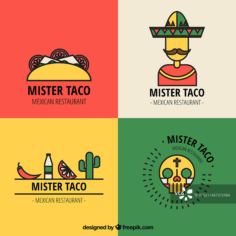 墨西哥餐厅logo轮廓图片素材