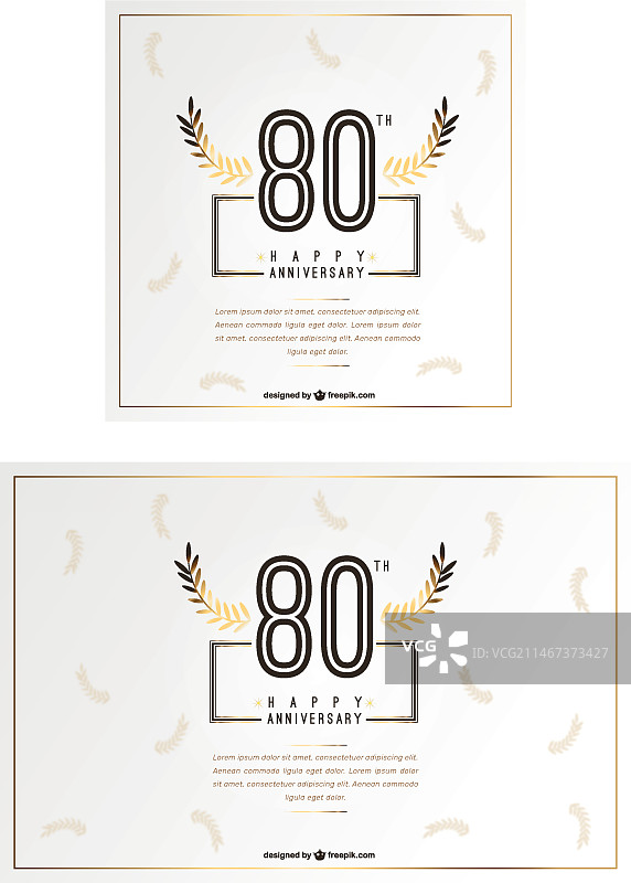 80周年快乐纪念卡片与树叶图片素材