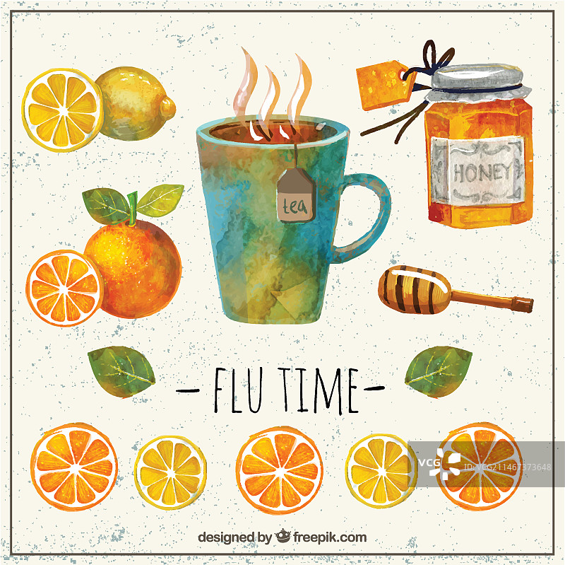 美味的流感缓解元素图片素材