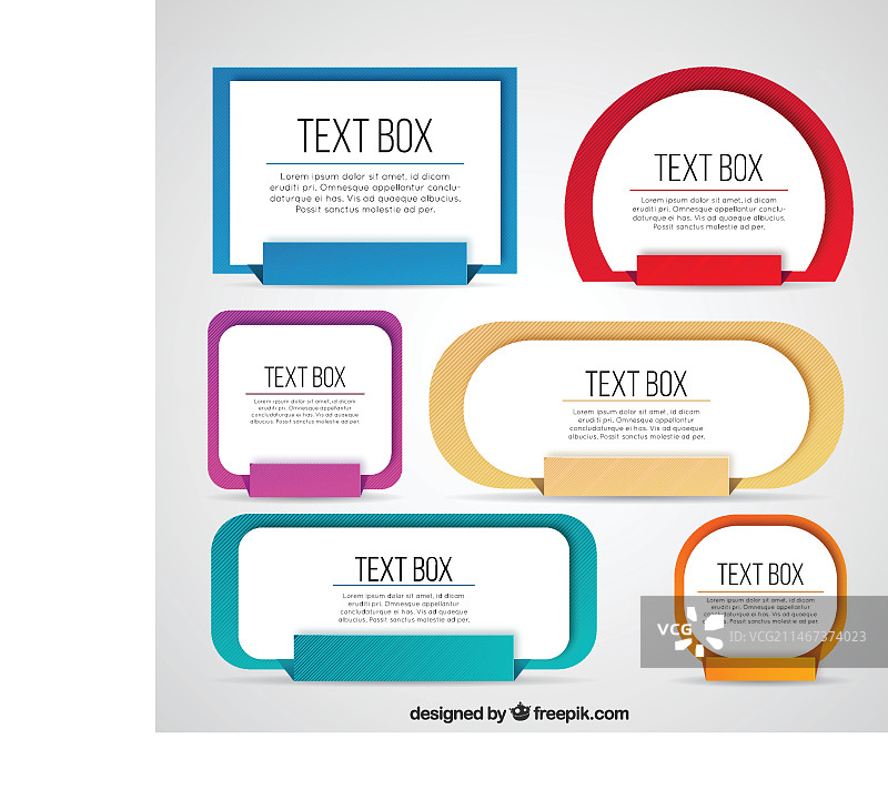 彩色文本框合集图片素材