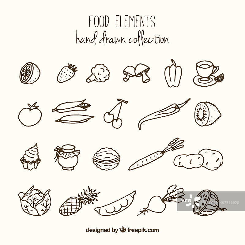各种健康食品草图图片素材