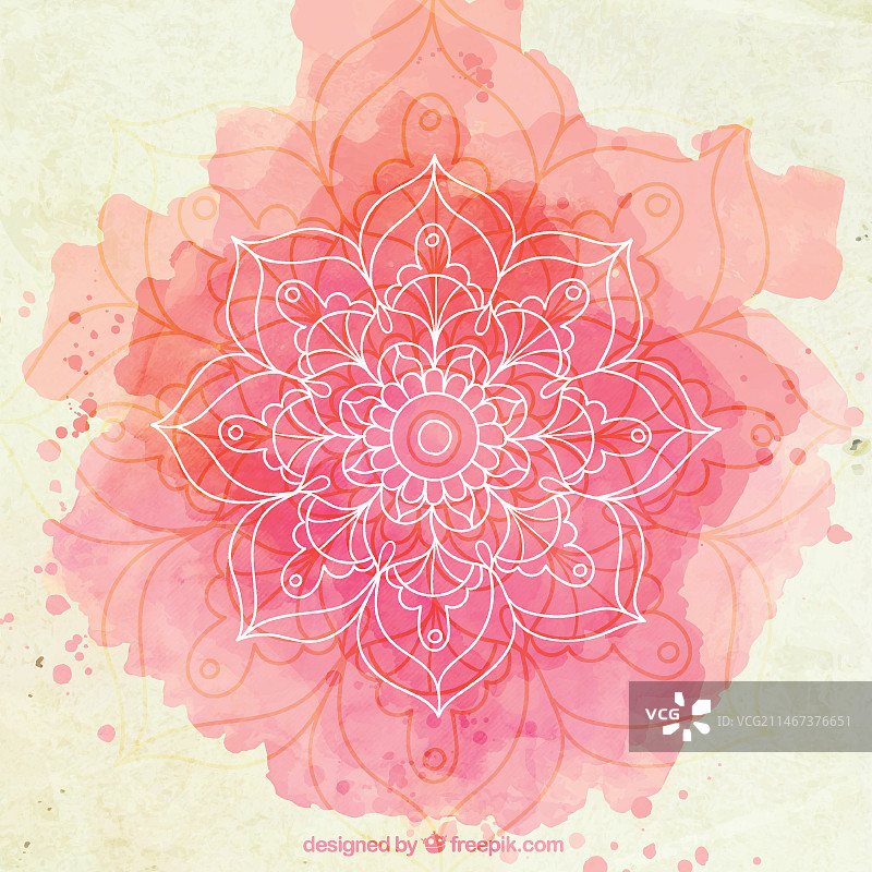 粉色水彩曼陀罗背景图片素材