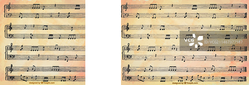 手绘五线谱背景图片素材