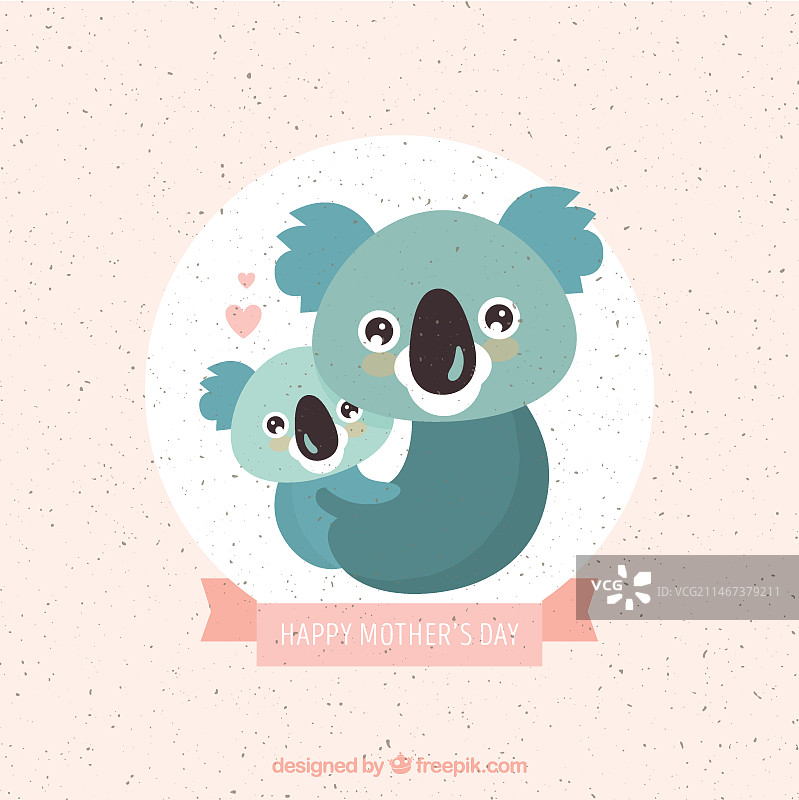 可爱的考拉母子背景图片素材