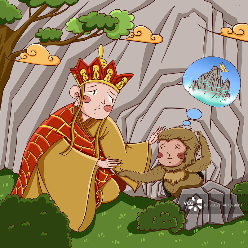 西游记 唐僧收徒孙悟空 五指山图片素材