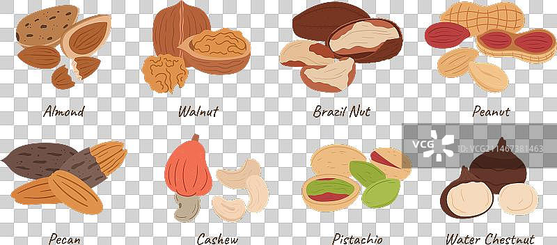混合坚果杏仁核桃合集图片素材