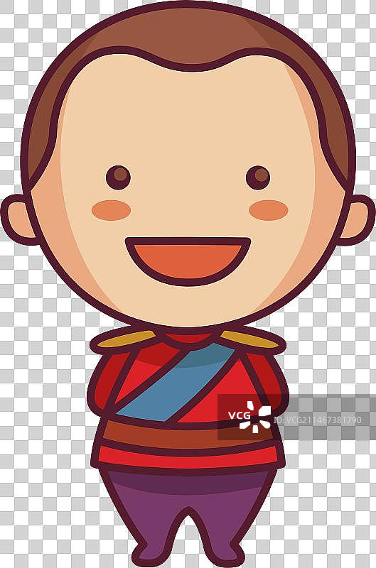 穿着军装的可爱王子图片素材