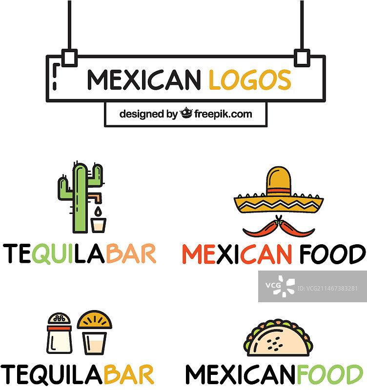 令人愉悦的墨西哥美食餐厅标志图片素材